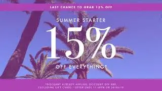 Summer Starter 15% Off Everything