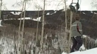 Eric Throwing Snowball at People in Chairlift