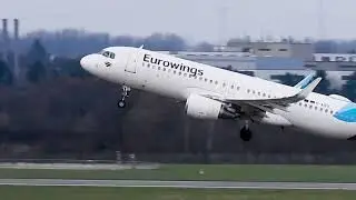 Airbus A320-214 der Eurowings Flugzeug Start