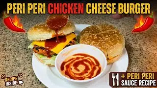 Peri peri chicken cheese burger,so yummy 😋 Home-made easy to make burgers 🍔 