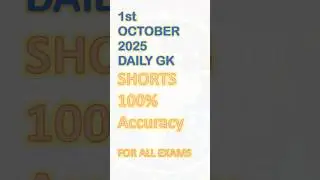 1st October 2025 | Daily Current Affairs & One Liner GK | UPSC, UPPCS, BPSC, SSC, Banking, Railways