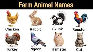 Farm Animal Names in English with Pictures | Animals Vocabulary for Kids & Beginners | Animals Name