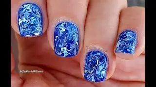BLUE NEEDLE NAIL ART / Dry Marble Winter NAILS 2020