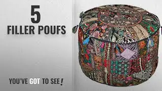 Top 10 Filler Poufs [2018 ]: Americana Decor's Bohemian Patchwork Ottoman cover vintage traditional