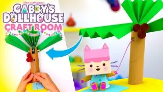 This DIY Palm Tree is Actually a FAN! 🥵 🏝️ | GABBY'S DOLLHOUSE CRAFT ROOM