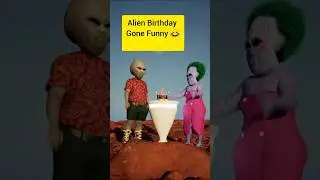 Alien Birthday Party 🎂😂 | Funny Alien Cutting Cake | Comedy Short Video 2025 #shorts