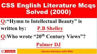 CSS English Literature McQs 2000 Solved|@literaryhorizonswithRida