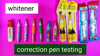 correction pen testing or unboxing | whitener fluid | all types corrections pen | #kores