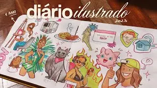 Fiz um diário ilustrado por UM ANO ✶ Sketchbook