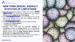 Sexual Assault Statutes of Limitations in New York / New York and NYC Sexual Assault Lawyer