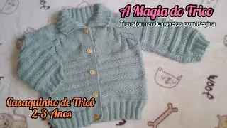 Casaquinho de Trico Erva Doce ‐ para bebe de  2, 3 anos