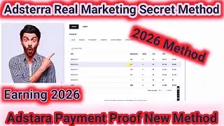 Adsterra New Update Method 2026 || Adstera Marketing Adstara Payment Proof Earning 