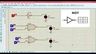 Operaciones lógicas con transistores NOT AND OR Proteus