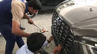 Fitting High security number plate with frame for our Hyundai Alcazar Car - Hindi
