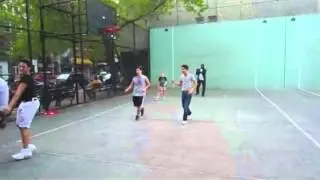 April 15, 2012 - Dwyane Wade surprises kids in SOHO playground and joins them in pick up game