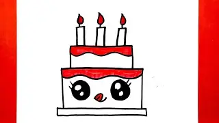 Cute Cake Drawing Step By Step For Kids, Easy Cake Drawing For Beginners