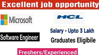 latest jobs in HCl & Microsoft recruitment 2021/freshers/graduate & pg jobs/mnc jobs