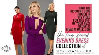 Long-Sleeved Evening Dresses: Pencil Dresses, A-line Swing dresses, 3/4 Length Sleeved Dresses.