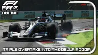 F1 2019 Online: TRIPLE OVERTAKE INTO THE DELLA ROGGIA AT MONZA
