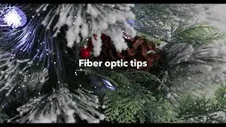 Fiber Optic 5ft Flocked Pre-Lit  Artificial Pinecone & Berries Christmas Tree