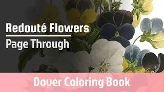 Redout&eacute; Flowers Coloring Book Page Through