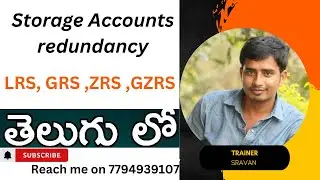 9.Azure Storage Account redundancy LRS,GRS,ZRS,GZRS | #azure #azureintelugu #azuredataengineer