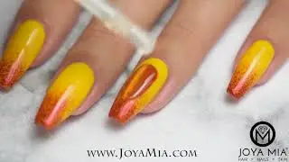 Yellow and Red Glitter Gel polish Design by Joya Mia&reg;