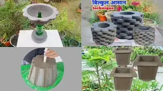 399 | making 4 beautiful cement pot with simple and easy process
