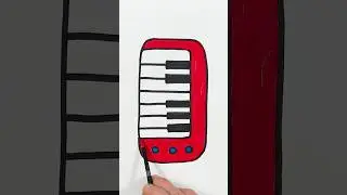 Piano Drawing and Painting for Kids  #shortsvideo  #painting #art #shorts