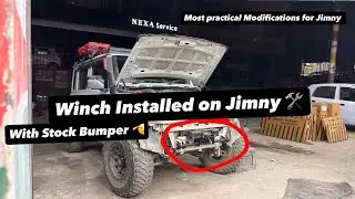 Installing Winch on Jimny 🔩 | Stock Bumper | Most Practical Modification for Jimny 💪🏻  #jimny