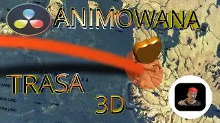 Animowana mapa wycieczkowa 3D z trasą przejazdu wykonana w Davinci Resolve