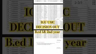 IGU UMC DECISION out 2023 b.ed 1st & 2nd year 2023 #igubed#trendingshorts