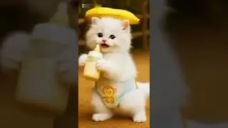 ✨ Cute dancing kitten with banana hat 🐱💃🥛#shorts#youtubeshorts