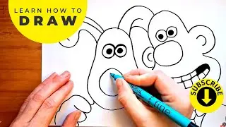 Как нарисовать Уоллеса и Громита | Пошаговое рисование мультфильма | Подробнее 👉 #DrawWithNicola 👈