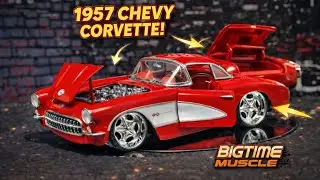 🔥 1957 Chevrolet Corvette Diecast Review | Jada BigTime Muscle 1/24 Scale