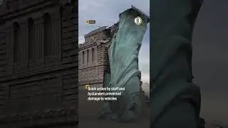 Реплика бразильской статуи Свободы была повалена мощным штормом #новости #изменениеклимата