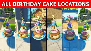 Dance in Front Of Different Birthday Cakes! ALL BIRTHDAY CAKE LOCATIONS! FORTNITE BIRTHDAY CHALLENGE