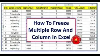 How Freeze Rows in Excel | How to Freeze Columns in Excel #excel
