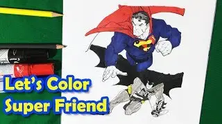 SUPERMAN Play TAG with BATMAN Coloring Pages | SAILANY Coloring Kids