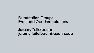 Permutation Groups: Parity of Permutations