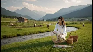 A Young Woman Living on a Mountain Farm - Amazing Wild Fishing & Peaceful Life