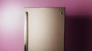 This GE bottom-freezer fridge looks great in slate