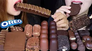 ASMR MILK VS DARK CHOCOLATE MINI MARSHMALLOWS, KLONDIKE BAR, KINDER, GIANT CARAMEL MARSHMALLOW POP먹방