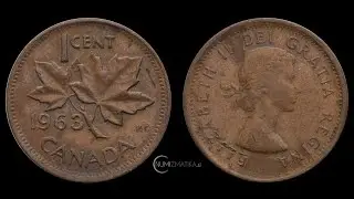 Canadian 1 Cent Coin 1963 | Classic Maple Leaf Design