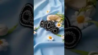 Women's Hair Jewellery / Black and Silver Hair Barrette / Handmade hair clip / Заколка