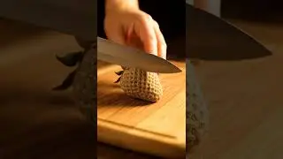 Macro Cutting a Sand Strawberry: Mesmerizing Detail! #macro #asmr #satisfying