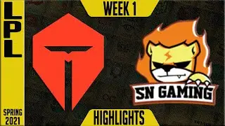 Top Esports vs Suning Highlights Game 1 | LPL Spring 2021 Week 1 Day 1 | TOP vs SN G1