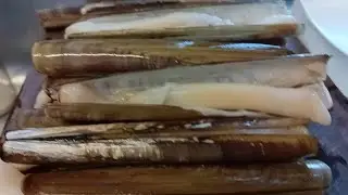 How to Clean Razor Clam Seafood #seafood #clams 