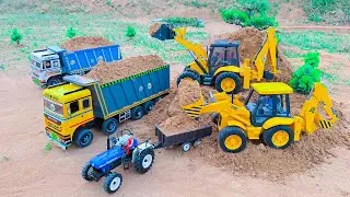Jcb 5cx backhoe loading mud Tata truck 2518 and dump Truck | jcb truck