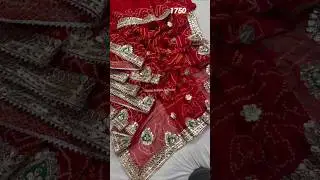 Jaipuri chunri saree|red Chunar Bandhani saree|gota Patti wedding chunri|karva chauth specialchunri